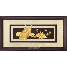 金箔畫 黃金畫 純金 花開富貴(42x81cm)